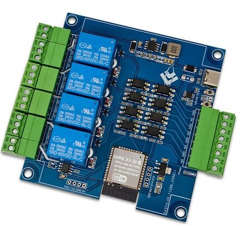 Convient aux modules relais ESP32 Modbus 4 canaux 9-24V TYPE-C, prenant en charge les protocoles RS485, Wi-Fi, Bluetooth et Modbus. (1/3)