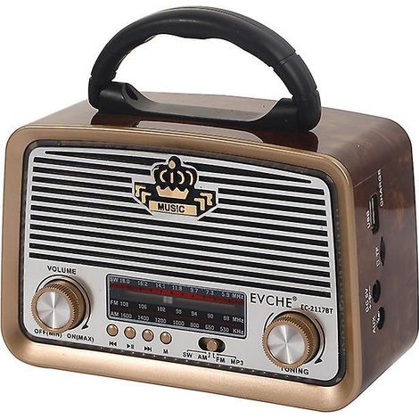 radio Portable, Radio Bluetooth Rtro Fm/am Sw, Radio Bluetooth Rtro Design Classique En Bois Prend En Charge Usb/tf, Radio Portable Pour La Maison