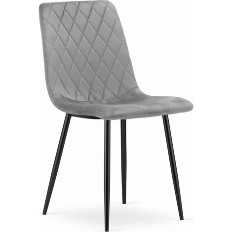 Sedia Turin - velluto grigio chiaro x 1 (1/5)