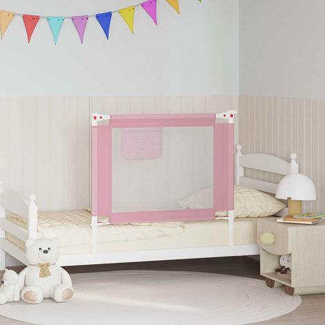 Barrière de sécurité de lit enfant Rose 90x25 cm Tissu (1/5)