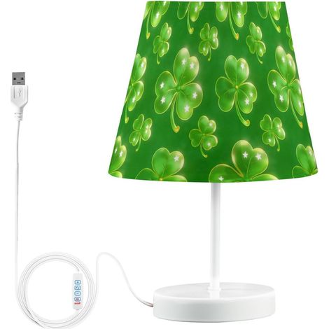 JUNZAN Lampe de table verte trèfle 3 couleurs à intensité (1/5)