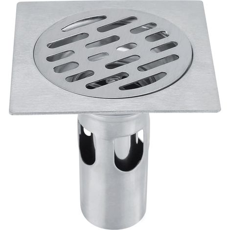 10x10cm Épaissi en acier inoxydable anti odeur douche carré anti odeur drain de sol grille de déchets cuisine salle de bain