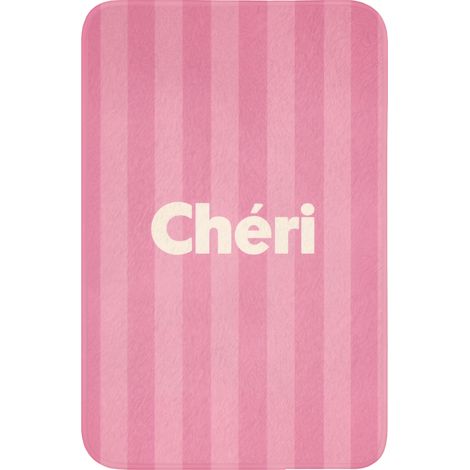 ALFOMBRILLA PARA EL VÁTER A rayas - Rosa - Chéri 40x60 cm