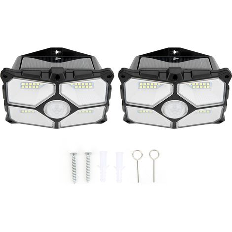 Applique murale extérieure solaire à détecteur de mouvement avec 40 LED, idéale pour le jardin, les allées et les terrasses. (1/4)