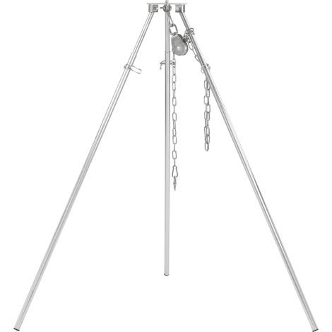 BBQ-Toro Dreibein Schwenkgrill mit Tragetasche, Edelstahl, Höhenverstellbar 119 - 184 cm (1/5)