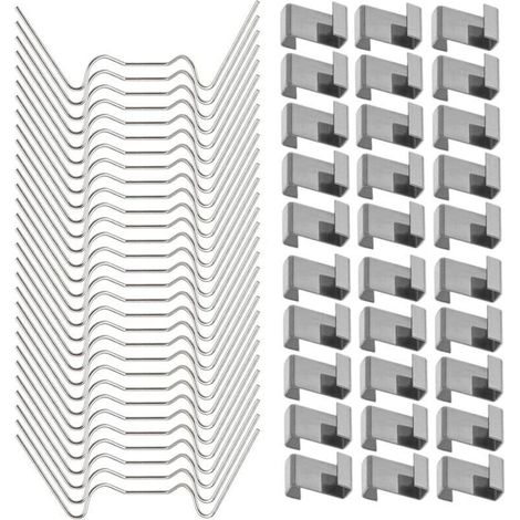 YMYNY 120pcs Stainless Steel Greenhouse Glass Window Fastening Clips (with 60pcs Greenhouse Glazing W Wire Clips and 60pcs Greenhouse Glazing Z Overlap Clips)