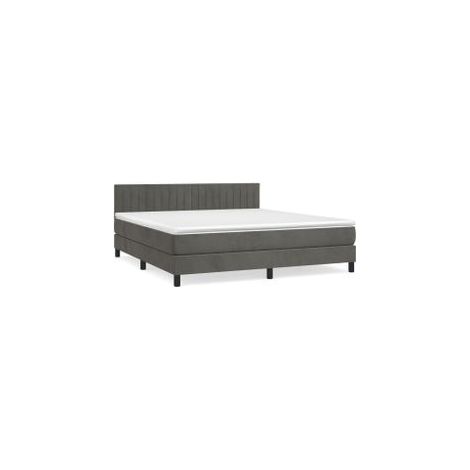 Sommier à lattes de lit et matelas Gris foncé 160x200 Velours (1/5)