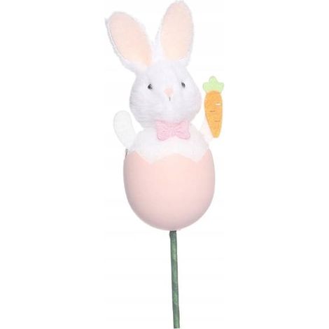 décorations de PâquesFigurine de lapin rose en peluche de 35 cm, décoration de Pâques (1/5)
