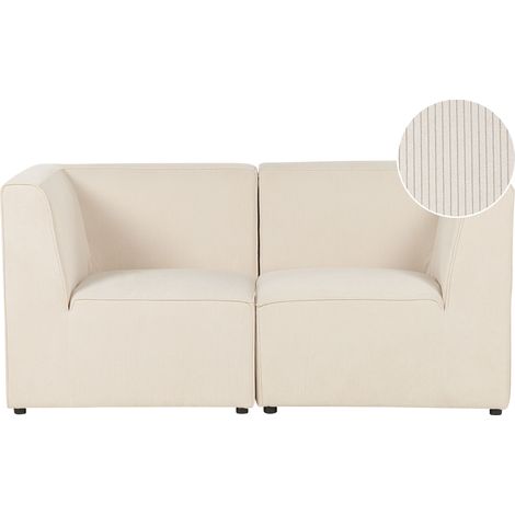 Sofá modular 2 plazas pana dos piezas seccionales esquina moderno beige Lemvig