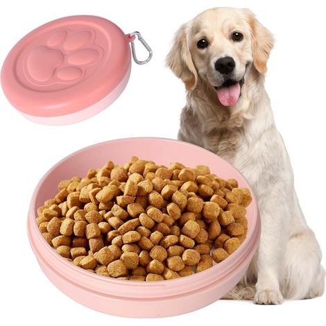 Ciotola portatile con coperchio e moschettone, ciotola per cani, ciotola per gatti, ciotola per l'acqua, ciotola per bere, ciotola per gatti, ciotola con funzione anti-inghiottimento (1/5)