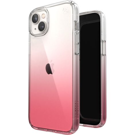 Speck Presidio Perfect-Clear + Ombre - Custodia per iPhone 15 Plus / 14 Plus con rivestimento Microban (Trasparente / Rosa Vintage Sfumato) (1/5)