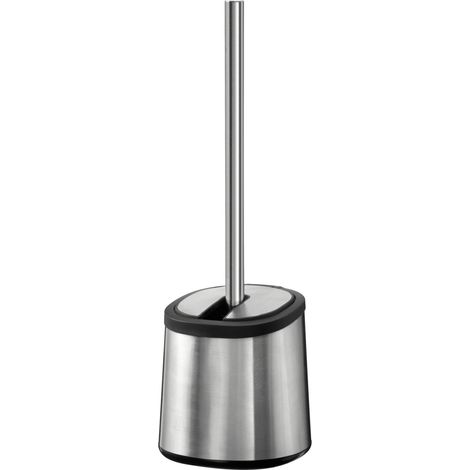 WENKO Brosse WC Kerr, brosse WC noire, Acier inox, Ø 12,5x40 cm, mat (1/3)
