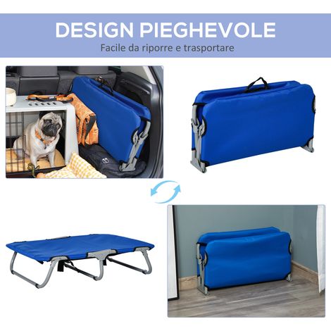 GagaLit surélevé pour chien lit de camp animal pliable intérieur extérieur tissu oxford 71 x 58 x 20 cm bleu (1/5)