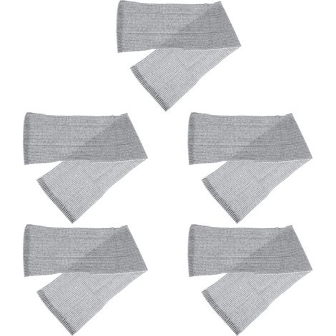 Gant de douche exfoliant 5pcs en fibre de carbone et polyester doux pour le corps nettoyage peau morte gris 22x100cm (1/5)
