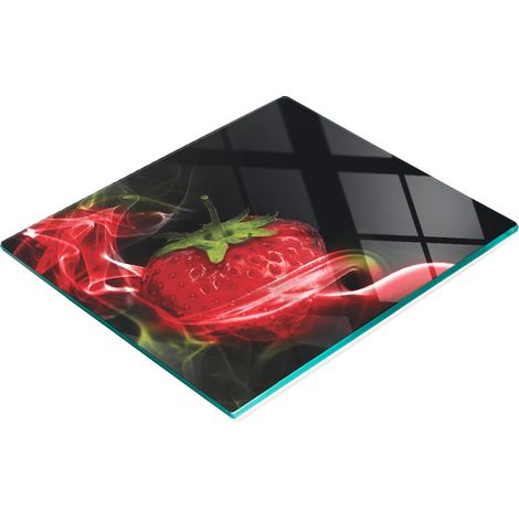 Vassoio decorativo in vetro per snack, colore fragola fumé, 60x52 cm (1/5)