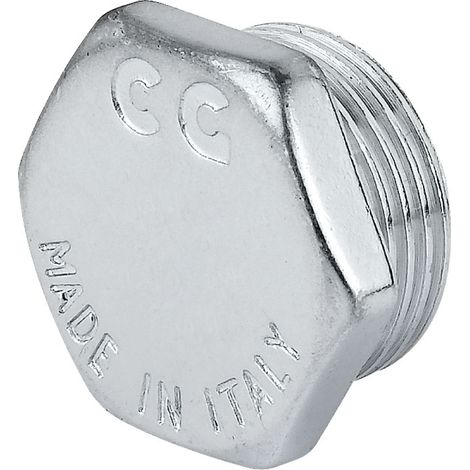 TAPPO MASCHIO IN OTTONE CROMATO SERIE 1500 1/2   TIEMME RACCORDERIE SPA
