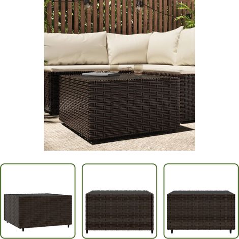 vidaXL Jardin -  Table basse de jardin carré marron 50x50x30 cm résine tressée (1/5)