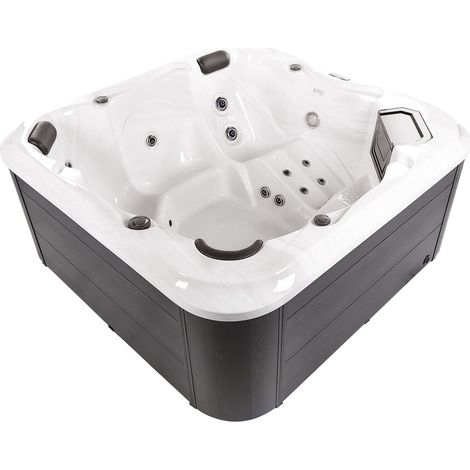 Balnéo Spa Bain Remous 5 places Acrylique Blanc Aluminium Chauffage LED Tularosa
