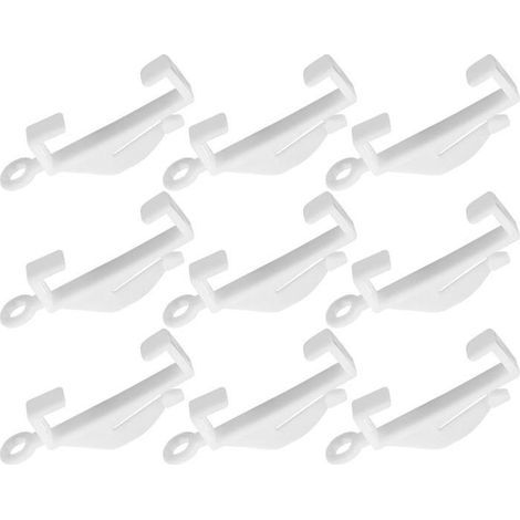 Set of 50 White Plastic Curtain Hooks for Hanging and Adjusting Window Curtains. (1/5)