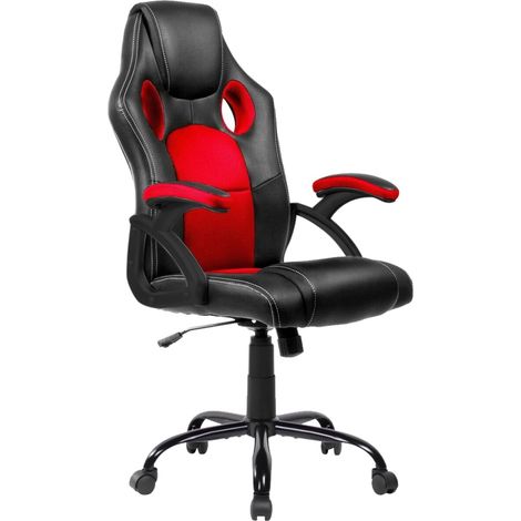 Silla Gaming, escritorio, regulación en altura, racing Rojo