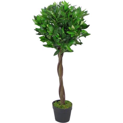 90cm Leaf Design UK Artificial Realistic Bay Laurel Topiary Ball Tree