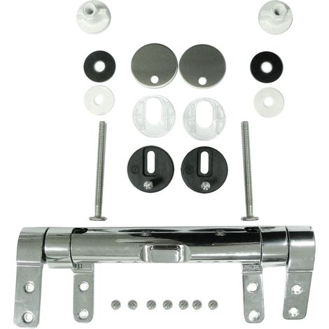 Kit charnière EASY CLIP pour abattant OLFA Ariane à descente assistée. Inclus : charnière complète avec vis, écrous et platines