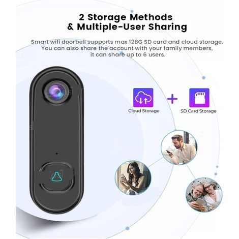 Sonnette vidéo filaire WiFi avec caméra 1080p