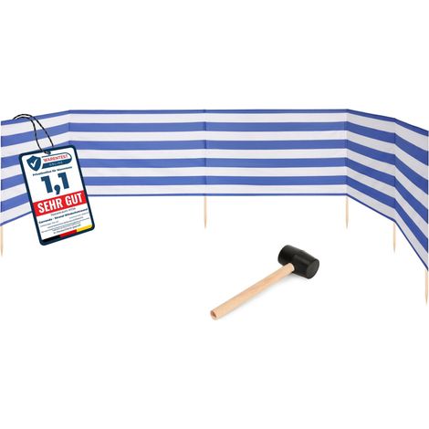 Garronda Paravent Plage Coupe-Vent Camping Brise-Vent avec Marteau en Caoutchouc GAEX001 (Rayures, 6 m) (1/5)