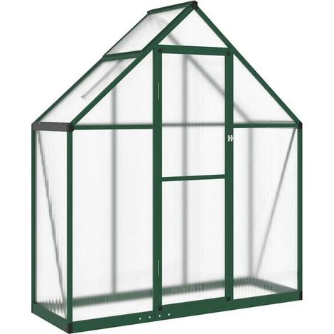 Serre avec structure de base, verte, 169 x 58 x 195 cm, aluminium (1/5)