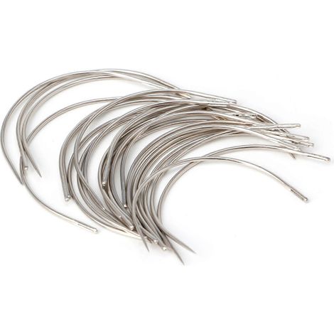 Lot de 25 aiguilles courbes pour matelas, aiguilles à coudre à la main pour le rembourrage et la confection de meubles. (1/4)
