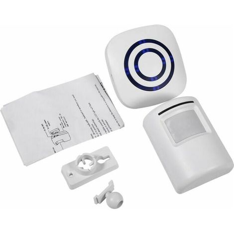 Sonnette Sans Fil Detecteur de Mouvement Carillon De Porte Eléctrique 36 Mélodies Alarme De Sécurité avec Emetteur, et Récepteur pour Maison Bureau Htel Boutique Magasin(2+1 EU) (1/4)