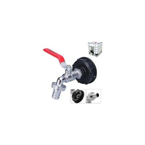 Adaptateur de réservoir IBC raccord fileté 1/2 pouce, robinet de réservoir 1000 l, récupérateur d'eau de pluie, raccord de sortie de robinet, robinet de vanne, raccords de tuyau d'arro (1/5)