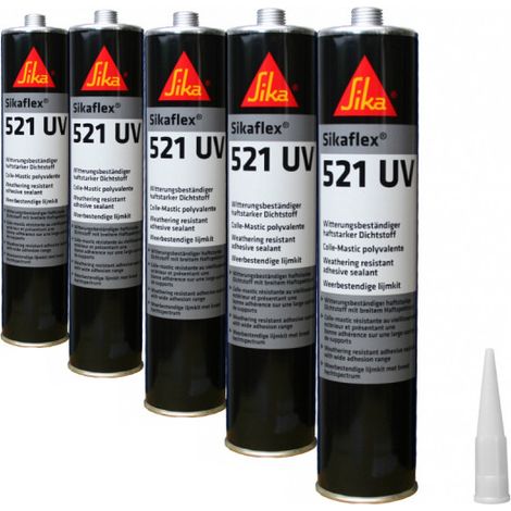 SIKA Sikaflex 521 UV Hybrid Sealant Glue - Negro - 300ml - Set de 5