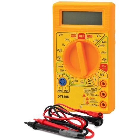 DT830D digital multimeter, yellow mini multimeter, electrician multimeter, AC/DC on/off (1/4)