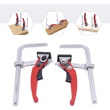 Lot de 2 serre-joints à levier pour table - Diamètre de serrage : 160 mm - Profondeur de serrage : 60 mm - Pour ponçage, coupe de précision (1/5)