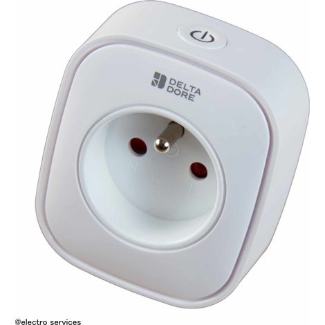 Delta Dore – Prise connectée E 16A – Répéteur Zigbee – Mesure de consommation – Classe de protection IP30 – Compatible Tydom Home/Pro (1/8)