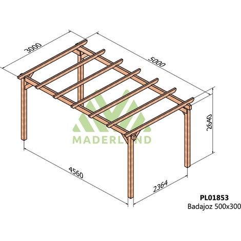 Cochera de Madera Badajoz (Maderland) - 500 x 300 cm (1/3)