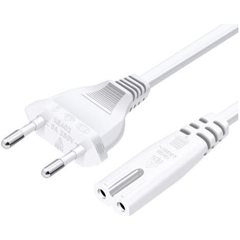 Câble d'alimentation Power, prise européenne USB-C vers double prise USB-C7, droit, 1,5 m, blanc (1/3)