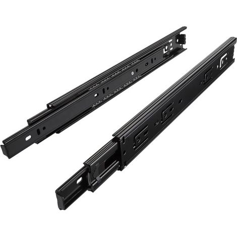 1 paire (2 PIÈCES) Glissières à Extension Complète Coulisses Télescopiques noires 300 mm (insérées) à Billes (1/3)