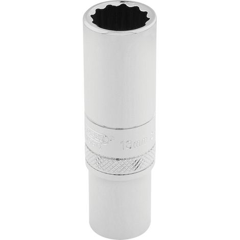 Draper 12mm Deep 12-Point Socket, 3/8" Drive, Metric, Polished Chrome Finish, Model 32822 (1/5)
