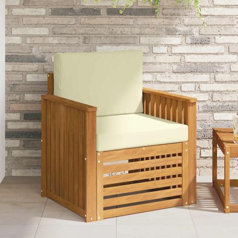 Outdoor-Sofagarnitur Massives Akazienholz und Polyester Natur