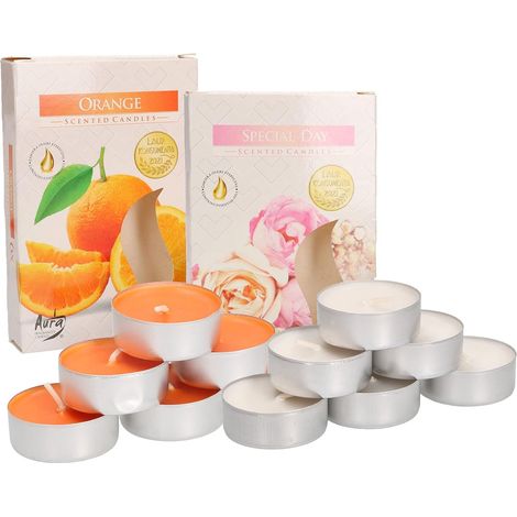 KOTARBAU Lot de 6 bougies chauffe-plat parfumées - Durée de combustion : 4 heures (orange + jour spécial) (1/5)