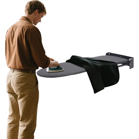 Planche à Repasser Murale Pliable avec Housse résistante à la Chaleur, rotation 180°, Planche à Repasser compacte pour Petits espaces, Noir, 32 x 93 cm (1/5)
