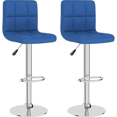 Maison Exclusive - Barhocker 2 Stk. Blau Stoff (1/5)