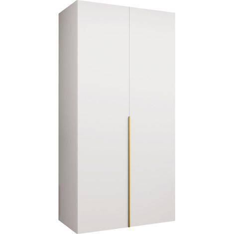 Armario Hartford 535, Blanco, 202x100x52cm, Puertas de armario: Con bisagras, Número de estantes: 0