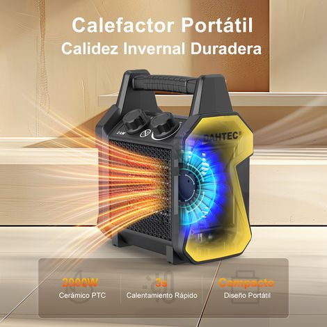 Calefactor portátil DAHTEC de 2000W, doble seguridad y diseño mini, ideal para toda la casa (1/5)