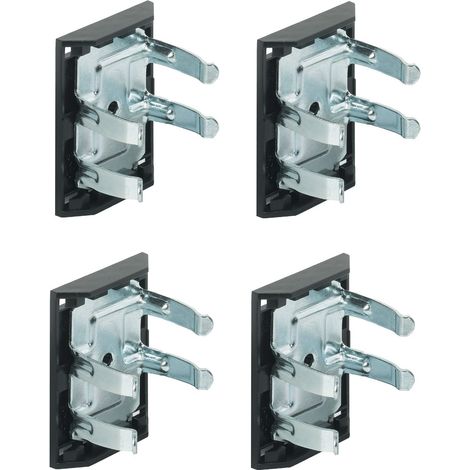 Cyclingcolors – Lot de 4 clips de plinthe acier – Embase plastique universelle à visser – Pied vérin pour meubles cuisine et tables (1/2)