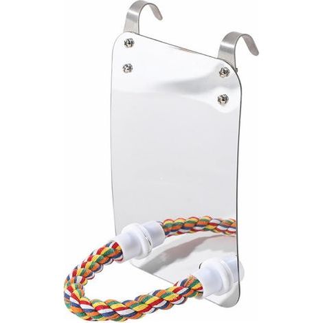 Miroir à Oiseaux, Miroir de Perche de Cage à Oiseaux, Miroir à Oiseaux, pour Cage adapté au Support de Cage à Oiseaux Miroir de Jeu de Perche de Perroquet (1/5)
