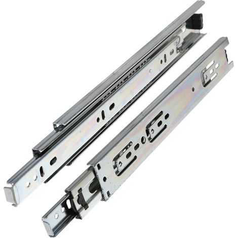 2 Pièces Glissières Tiroir à Billes Acier Coulisses Silencieuses et Robustes Rails Guidage pour Remplacement Armoires et Rangement Cuisine Détachable sans Outil Anti-collision (1/5)