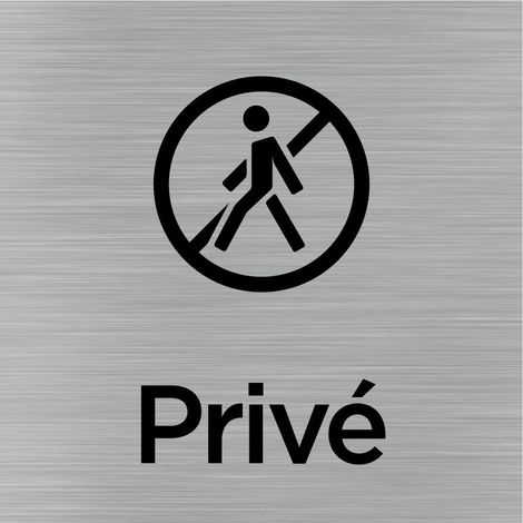 Pictogramme Privé (Q1029).- Plaque aluminium brossé - (1/5)